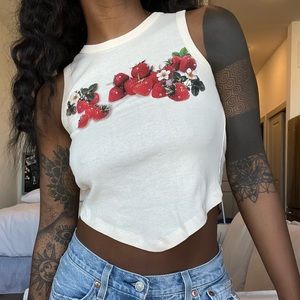 Cute Urban Outfitters Strawberry Crop Top